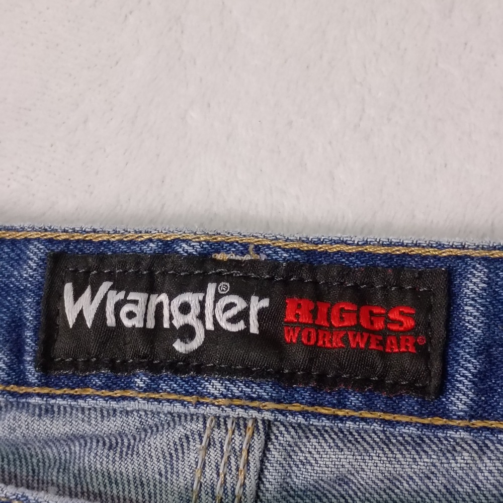 Wrangler Riggs Workwear Mens Blue Double Knee Carpenter Jeans 38x32 FITS 38X31 - Picture 11 of 15
